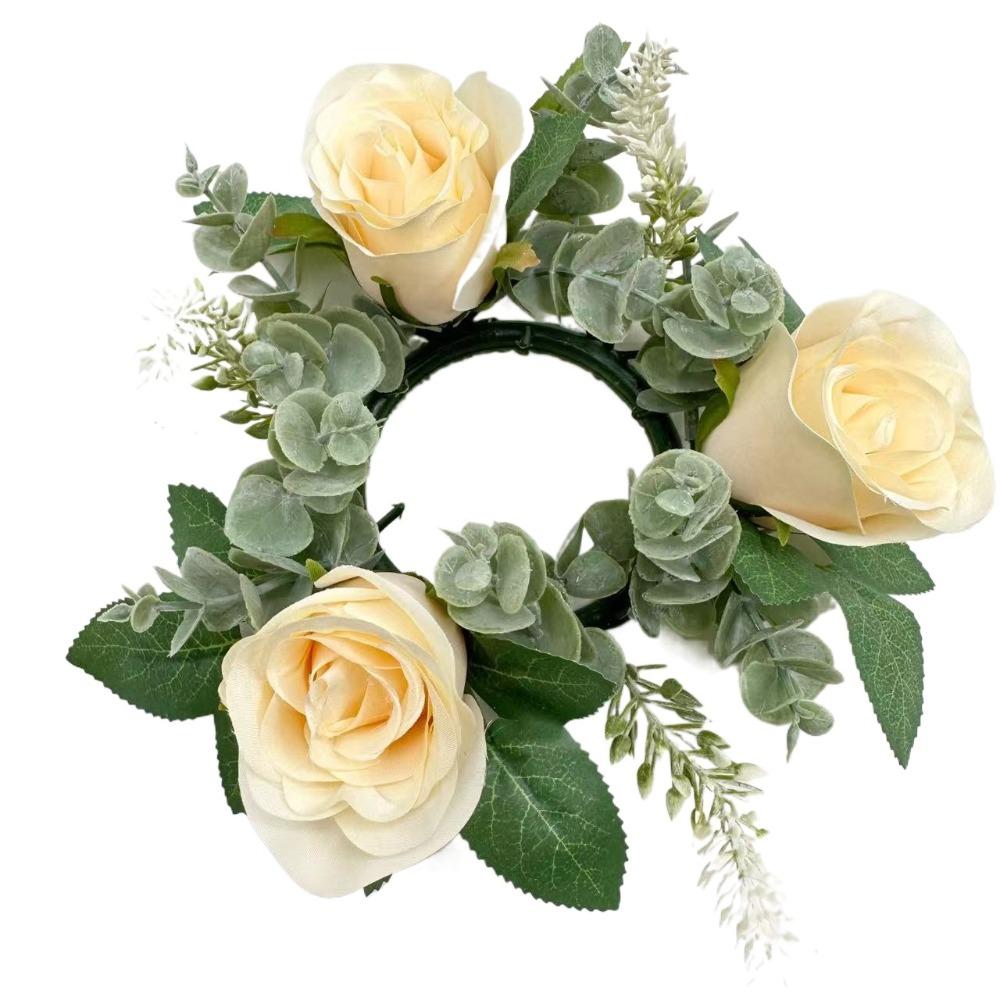 Romantic Rose Candlestick Exquisite Aromatherapy Candlestick Crafts Wreath Ring  Gift