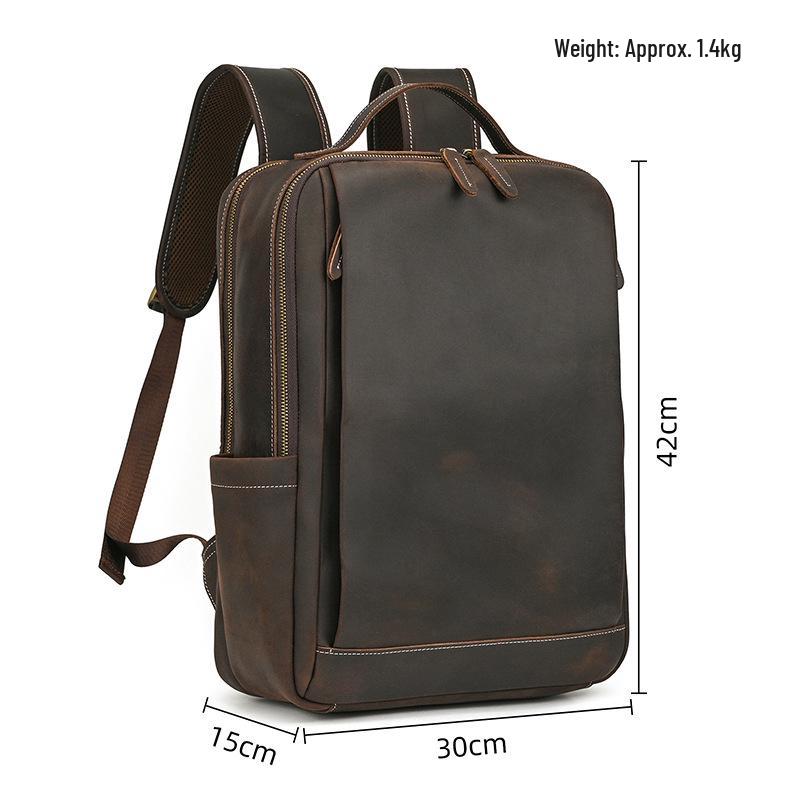 Vintage Crazy Horse Leder Rucksack für Damen und Herren - Echte Leder Reise- und Schultasche
