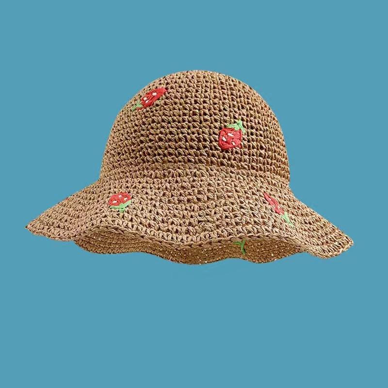 Straw Hat Women's 2025 New Straw Hat Summer UV Protection Sun Shade Holiday Sun Hat