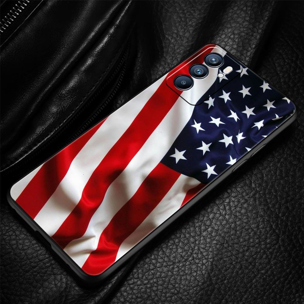 Phone Case Cover For Oppo A17 A31 A54 A57 A78 A79 Find X5 X6 Reno 7 8 10 11 12 13 F Pro 5G Soft TPU American United States Flag