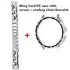 Bling Case+Bracelet for Samsung Galaxy Watch 7 6 5 4 40mm 44mm Metal Cowboy Chain Strap Screen protector Galaxy Watch 4 5 6 Band