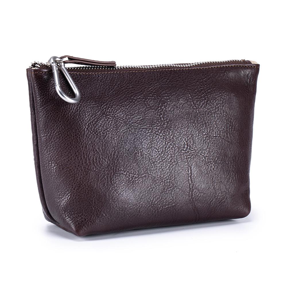 Kosmetiktasche, Kleine Leder-Kosmetiktasche für Handtasche mit Aufhängeschnalle, Reise-Kosmetiktasche für Lippenstifte, Münzen, Kreditkarte