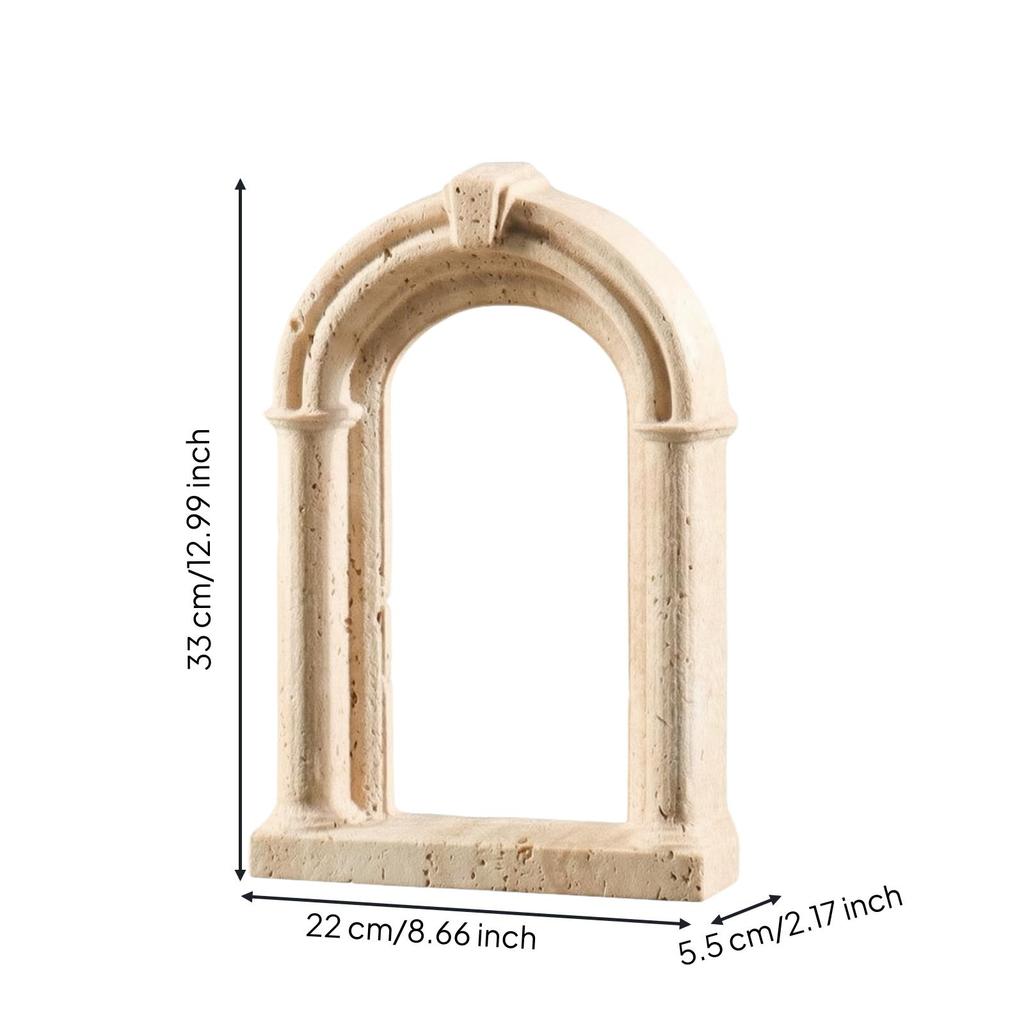 Carved Marble Sculpture Matte Architectural Elegant for Shelf, Console