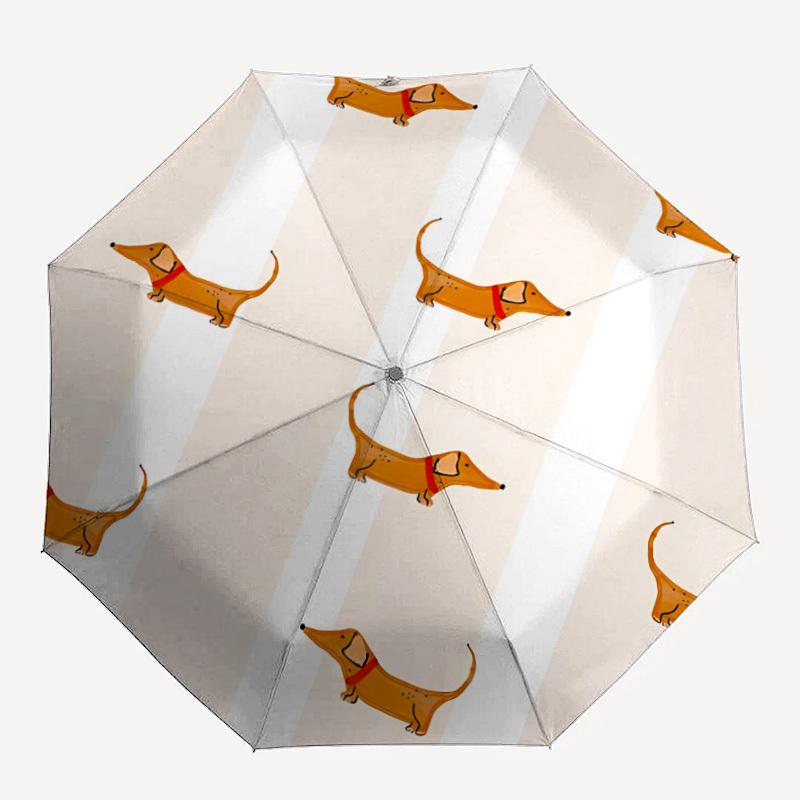 1pc Dachshund Pattern Automatic Open/Close Umbrella with One Touch Button,, Windproof Design   Lightweight Portable Umbrella for Women & Men6103