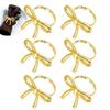 6 Pcs Decorative Bow Napkin Ring Luxury Serviette Ring Elegant Napkin Buckle  For Table Dining Decor