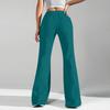 Ladies Fashion Loose Draw String Waist Solid Color Cargo Pants Leisure Flares