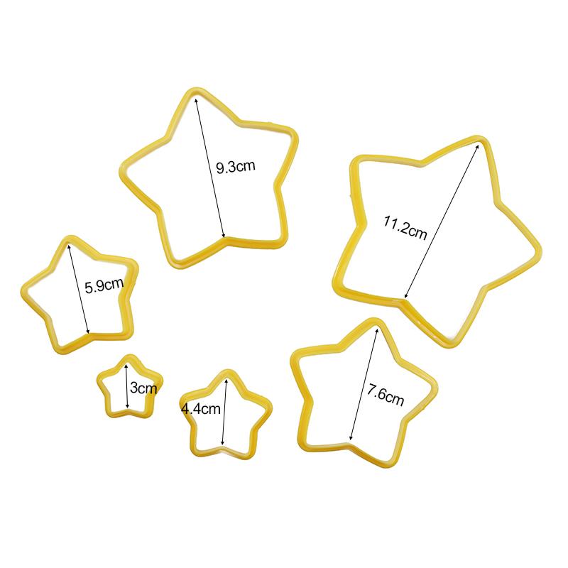 6 Teile/satz Weihnachten Baum Backen Fondant Keks Form Blume/Herz/Sterne Form Cookie Cutter Form Kuchen Dekorieren Backformen