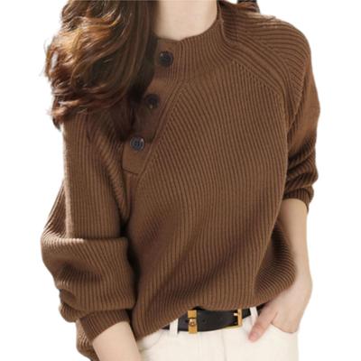 Ribbed Knit High Long Highly Cut and Beautiful and Office [MSFQSNB] Women's Sweater, Neck, Sleeve, Button-Down, Slimming, Soft, Stretch, Lightweight,