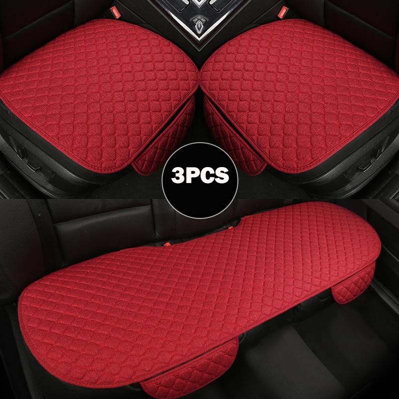 Husă scaun auto din in față, spate, țesătură de in, pernă de dimensiuni mari, covoraș de protecție respirabil, stil auto interior, camion SUV