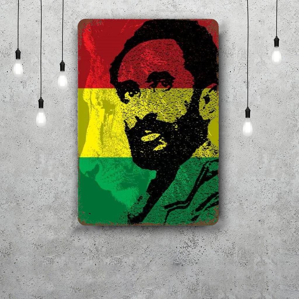selassie Vintage Metal Tin Signs Posters Decor Retro Metal Plaque Wall Art Decor for Garage Bar