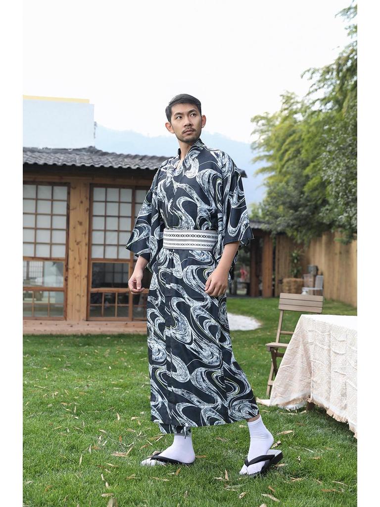 Pánské tradiční japonské kimono - Nežehlivé, Ideální na cestování a fotografování