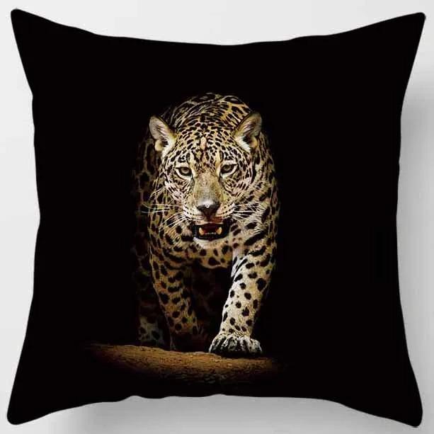 Animal World Tiger Lion Print Pattern Pillowcase Living Room Sofa Cushion Cover Bedroom Bedside Home Decoration 45x45cm