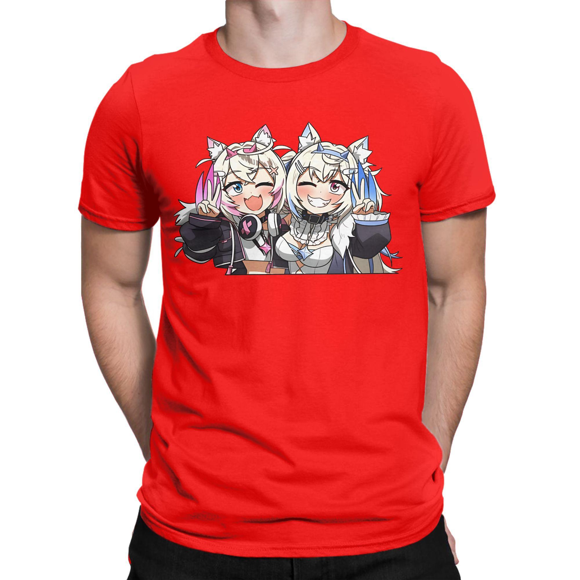 Мужская Женская Графическая Fuwamoco bau bau hololive Футболка Хлопковая Футболки Одежда S