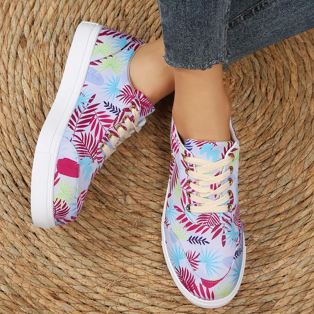 Women's Casual Flat Bottomed Lace Up Canvas Shoes