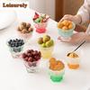 Creative Blossoms Peatl Glass Dessert Cup Home Transparent Water Fruit Bowl Tea Cake Holder Juice Mug Dish Tea Set Accessories