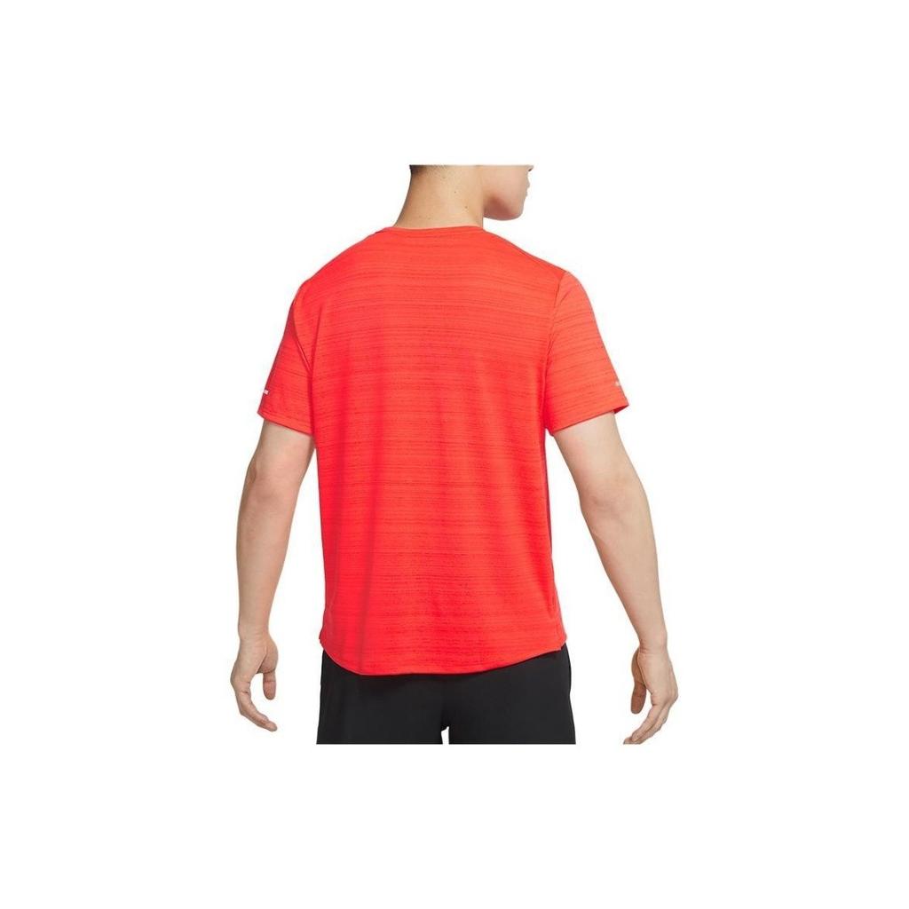 Nike Logo Printed Striped Quick-Dry Running T-Shirt for Men Orange