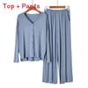 Modal Fiber Sleepwear Set For Women With V Neck Long Sleeve And Comfortable Fit For Nightwear