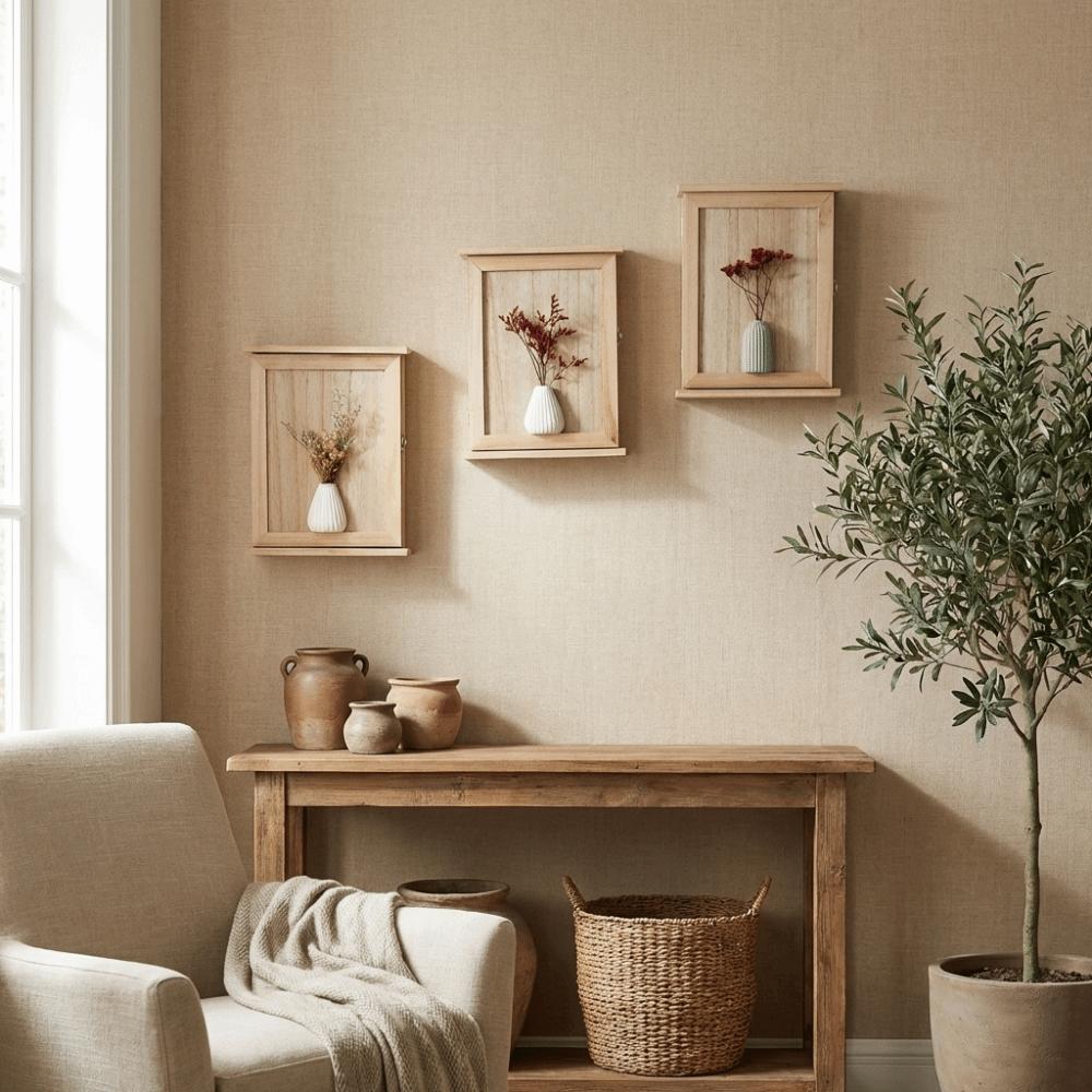 Wooden Wall-Mounted Key Storage Box Rustic Key Hook Organizer Box Cabinet Key Rack  Bedroom