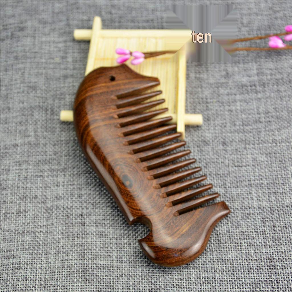 Exquisite Golden Sandalwood Fish Style Comb - Massage Gift for Men and Women