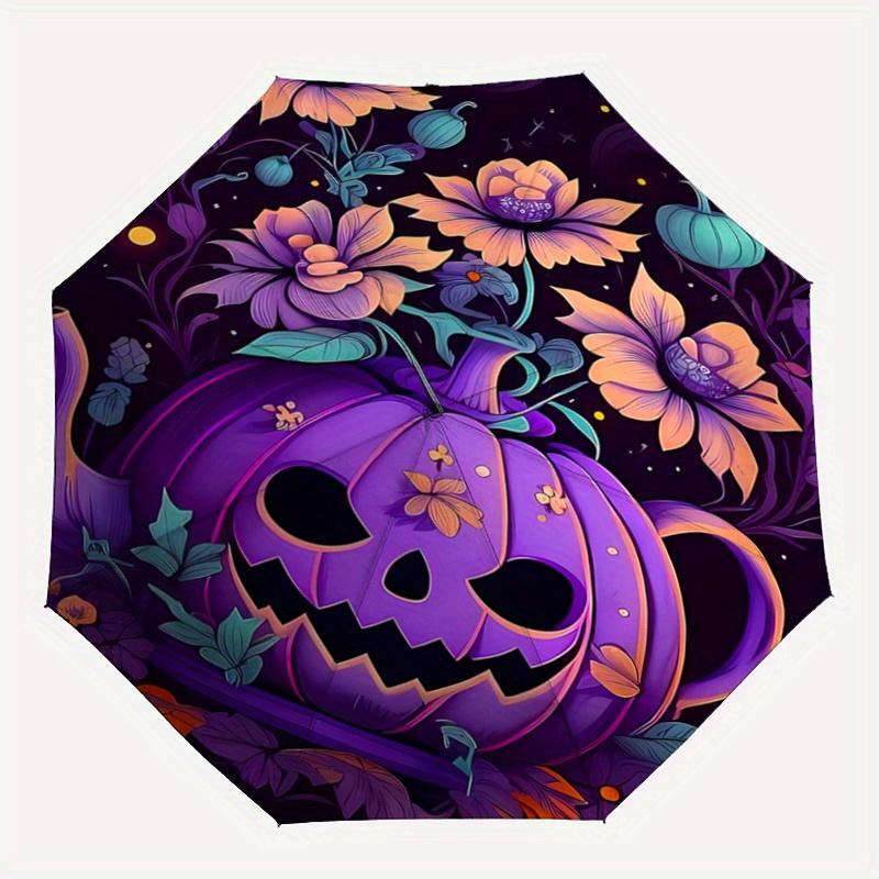 1pc Purple Pumpkin Halloween Elements Automatic Opening and Closing Folding - A Good Choice for Gifts, Fashionable and Convenient Umbrella W