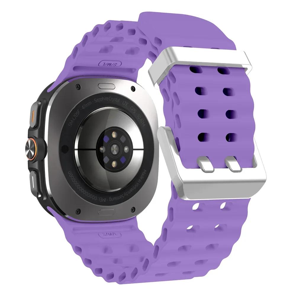 Ocean Silicone Band for Samsung Galaxy Watch 7 Ultra 47mm NO Gaps Bracelet Breathable Sport Loop Strap for SAMSUNG Watchband