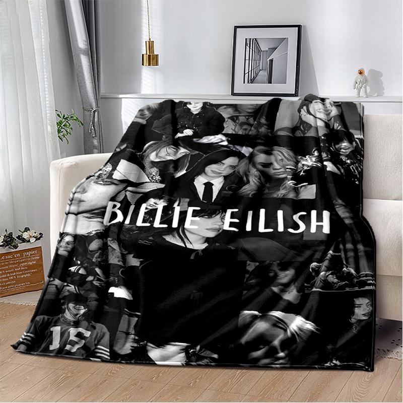 3D Hit Me Hard and Soft Billie Eilish Zpěvačka Měkká flanelová deka na postel, ložnici, pohovku, piknik, přehoz na přikrytí, dárek pro děti
