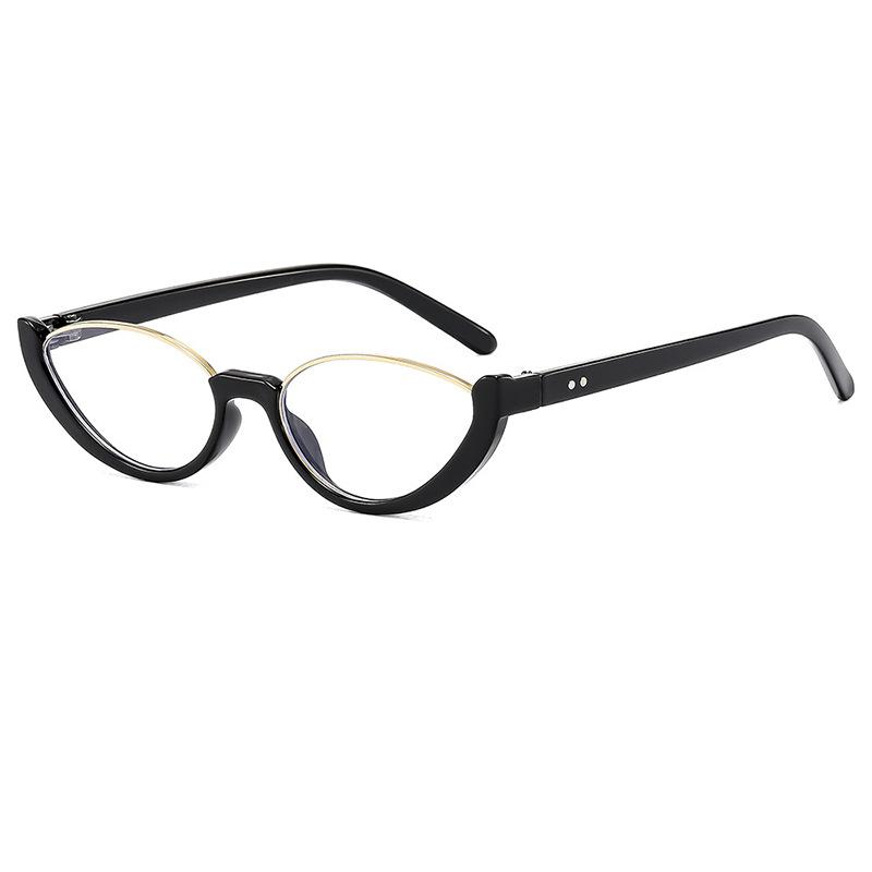Protective Glasses 2pcs Cat Eye Clear Lens Glasses Frame Trendy Ultralight Women Anti Blue Light Glasses Rivet Design Eyeglasses