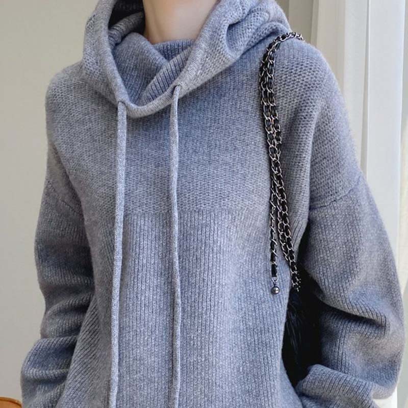 Sweater for Women Autumn Winter Thickened Warm Knitted Stretchy Long Sleeve Pullover Tops
