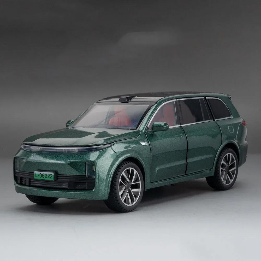 

1:24 Scale Li L9 Model Toy Cars Alloy Diecast SUV Shock Absorption 6 Doors Opened Sound Light Pull Back Festival Gifts for Kids