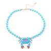 Summer fun ocean wind crab pendant beaded necklace fresh contrasting colors personalized vacation travel women's models
