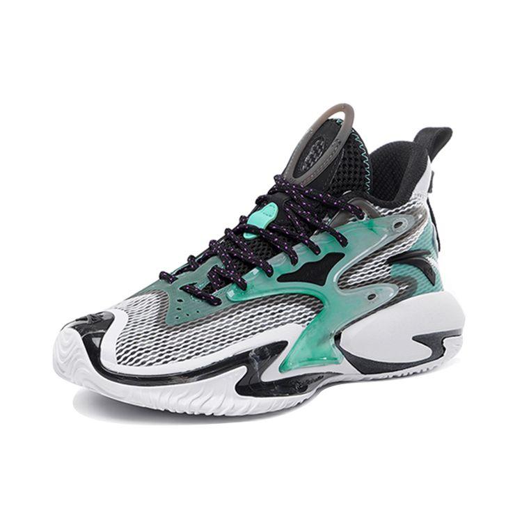 ANTA Men Kuangchao 5 Pro Professional Basketball Shoes White Black Mint Green 112131601-1