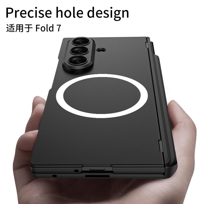 Magnetic Hinge Protection Kickstand Full Body Pen Slot Case for Samsung Galaxy Z Fold7 with Screen Glass Film +Stylus Pen