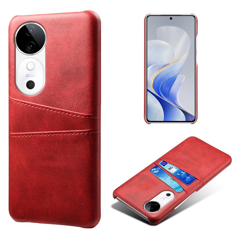 For vivo S19 5G Case Dual Card Slots PU Leather+Hard PC Phone Cover
