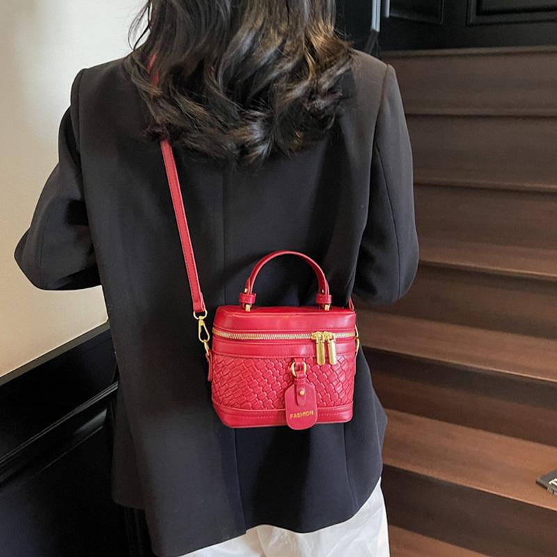 New Minimalist and Fashionable Box Shape Small Handbag, Contrasting Color Women's Bag, High-end Carriage Single Shoulder Crossbody Handbag