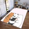 Cartoon Bears Eating Ice Cream On Pink Background Cute Animal Pattern Carpet. Suitable for Use As an Anti-slip1 For1room and Bedroom Sofas