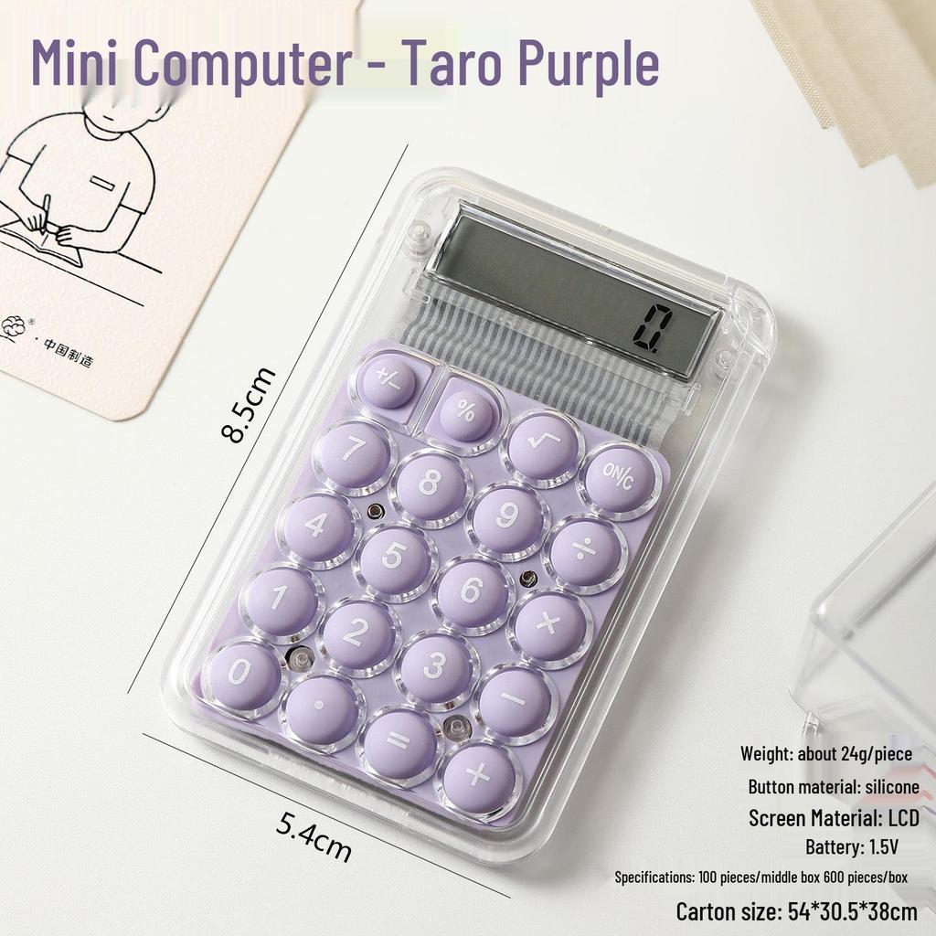 Candy-Colored Mini Pocket Calculator - Portable, Cute, Small for Students & Office Use