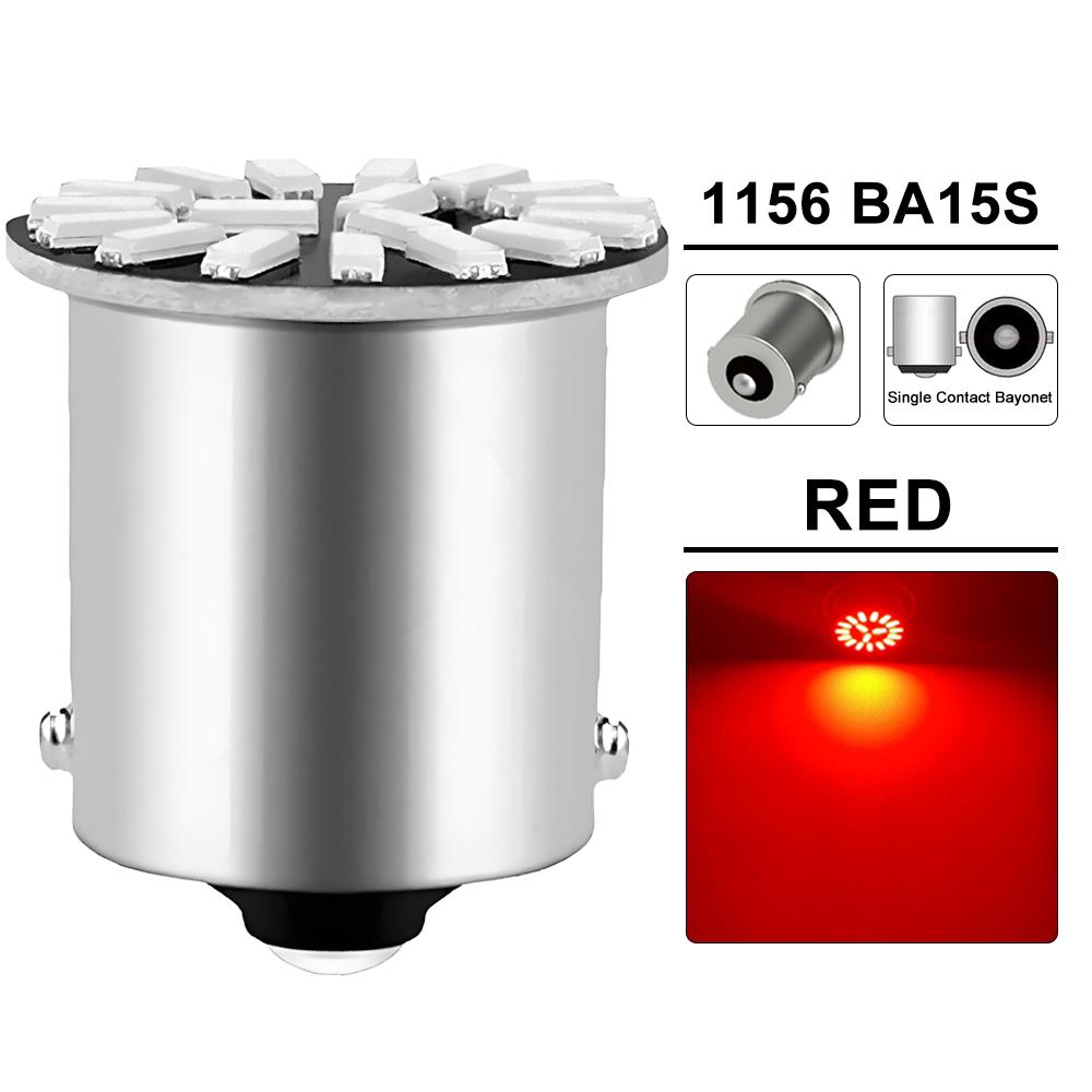 2/4/8/10/20 ADET BA15S 1156 BAY15D 1157 LED Ampuller 12V 4014-18SMD 6500K Beyaz Kırmızı Sarı Araba Sinyal Lambası Stop Park Lambaları Ampulleri 7