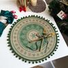 Round Christmas Jute Placemat Heat Insulation Retro Decorative Mat Tableware Mats  Party Decor