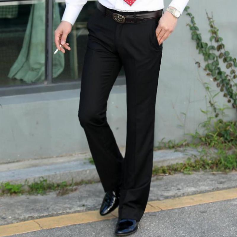 Men's Casual Wide-Leg Dress Pants - Non-Iron, Flared, Loose Fit