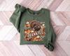 Thankful Thanksgiving Sweatshirt, Turkey Pumpkin Fall Leaves, Autumn Holiday Crewneck, Pumpkin Pie Latte Shirt