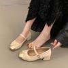 Fashion Women Thick Platform Mary Janes Lolita Shoes Party Pumps Summer 2024 Trendy Cross Cover Mujer Shoes Fashion Zapatos