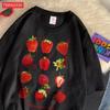 Women T-shirt Cute Fresh Strawberries Printed Tee Shirt Summer Comfortable Loose Tops Street Fashion Female Clothes
