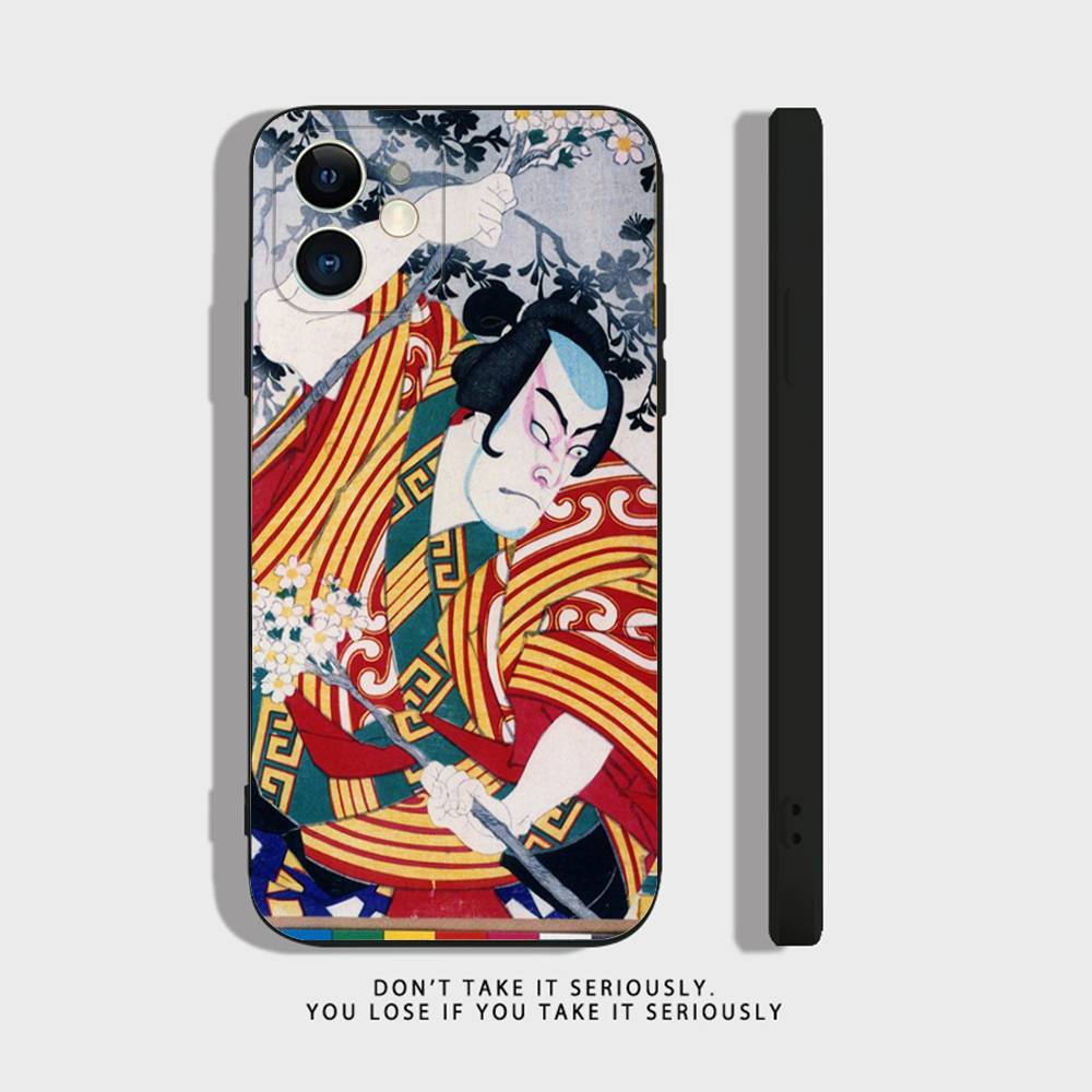Japan Ukiyo-e Samurai Sea Phone Case For iPhone 17,16,15,14,13,12,11Pro,X,XS,Max,XR,Plus,Mini Soft Silicone Black Shockproof TPU