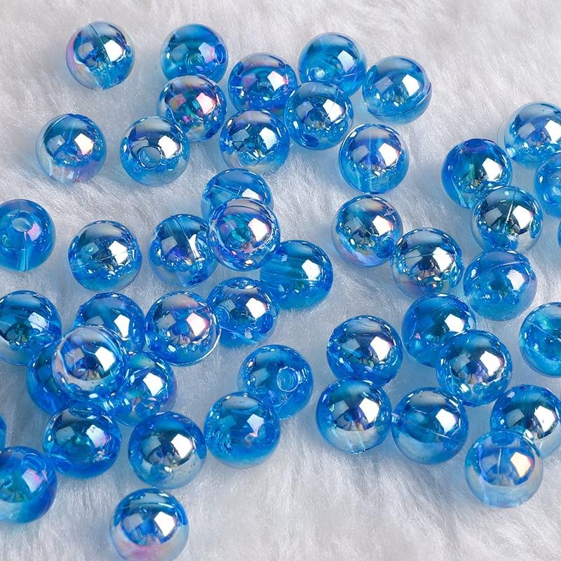 200 Perline Distanziali In Acrilico Blu Scuro 12mm Con Foro 2mm – Rotonde Per Creazione Gioielli Fai Da Te, Collane, Bracciali E Orecchini – Kit Hobby Creativo