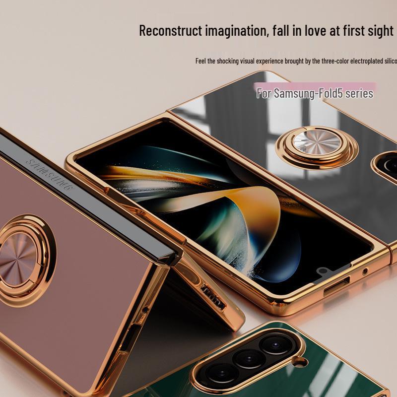 Samsung Galaxy ZFold7 Galvanisierte Schutzhülle mit Ringständer & Magnetischer Autohalterung