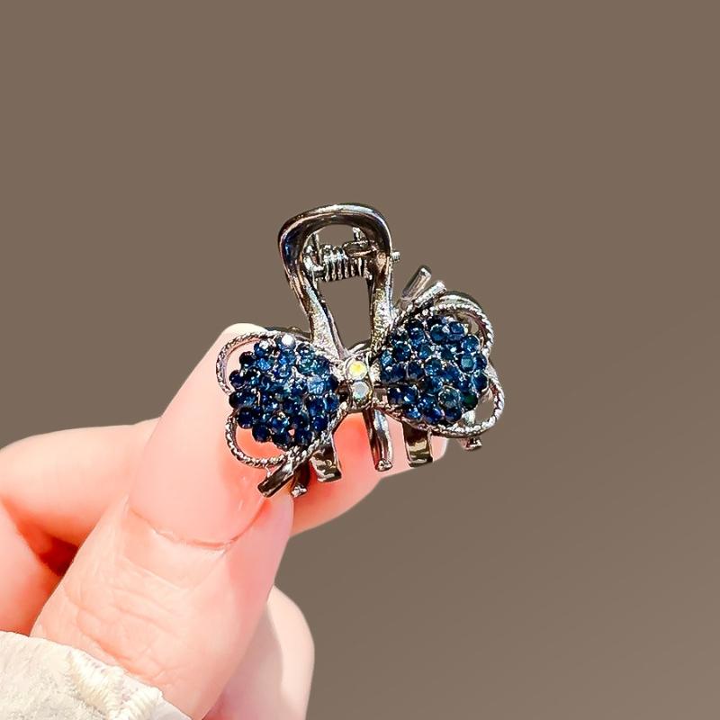 Petite griffe de cheveux en strass papillon, épingle à cheveux élégante, paillettes, perles brillantes, pince à cheveux en métal pour femmes et filles, accessoires doux