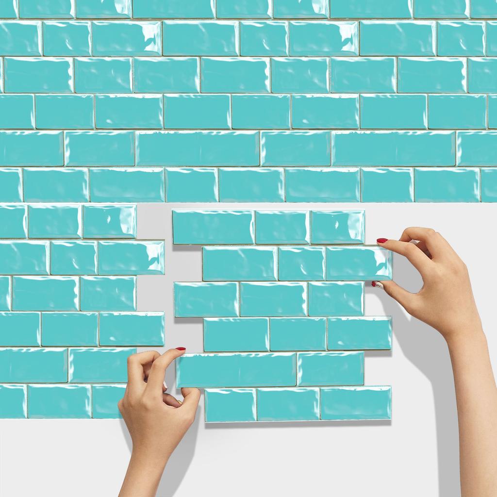 Special Shaped Marble Embossing Tiles Wall Sticker Kitchen Oil-Proof Bathroom Washbasin Art Mural Decals