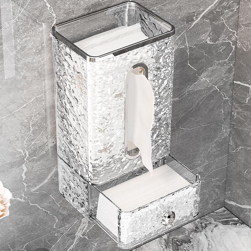 Mailooqe No-Drill Wall-Mounted Transparent Tissue Box