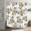 Modern Floral Print Shower Curtain Waterproof Bath Decor Peachy Pink White Green 180x274cm Flower Pattern Shower Curtains Home D