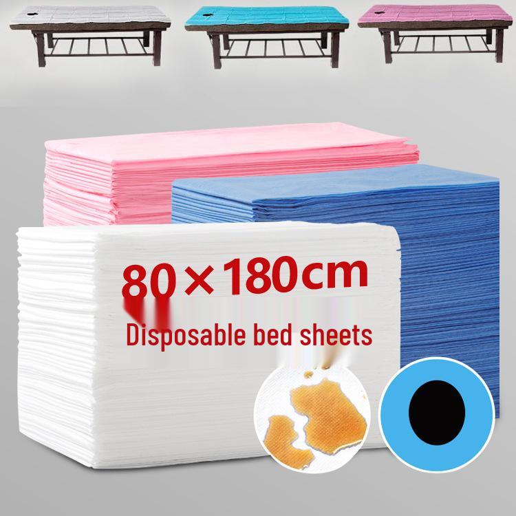 Waterproof & Oil-Proof Disposable Bed Sheets with Hole - Thick, Breathable, Non-Woven for Massage Tables
